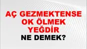 Aç Gezmektense Tok Ölmek Yeğdir
