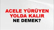Acele Yürüyen Yolda Kalır