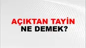 Açıktan Tayin