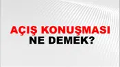 Açış Konuşması