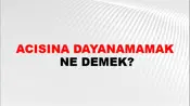 Acısına Dayanamamak