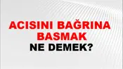 Acısını Bağrına (Veya içine) basmak (veya gömmek)