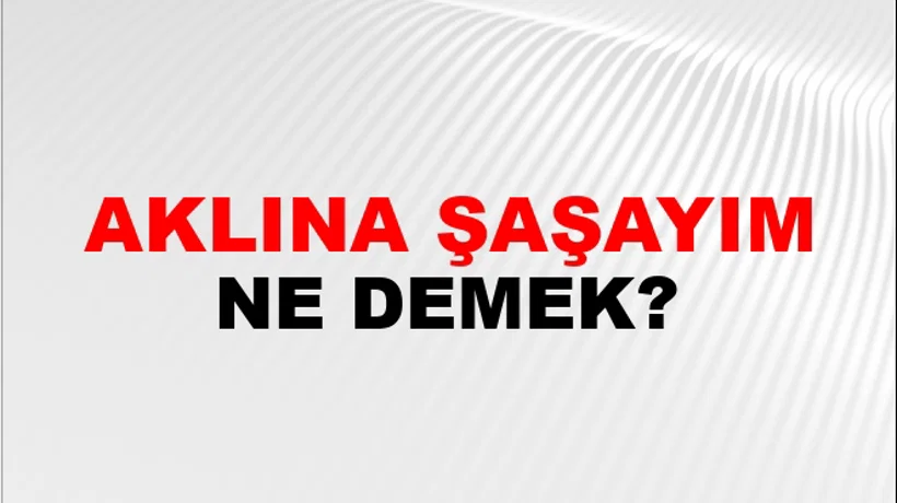 Aklına Şaşayım (Veya şaşarım) Aklına Şaşayım (Veya şaşarım)