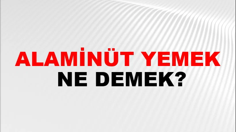 Alaminüt Yemek Alaminüt Yemek