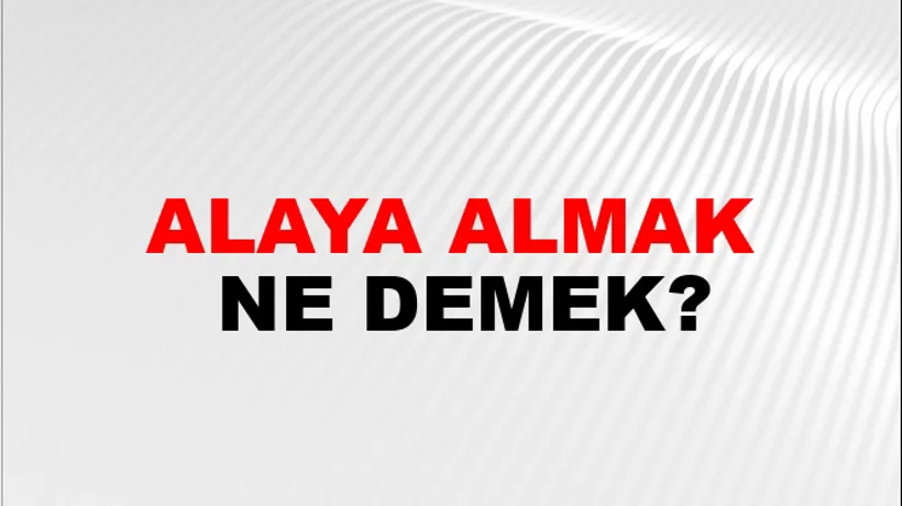 Alaya Almak Alaya Almak