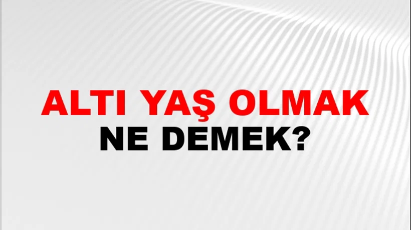 Altı Yaş Olmak Altı Yaş Olmak