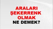 Araları Şekerrenk (Veya serin) olmak