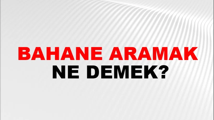 Bahane Aramak Bahane Aramak