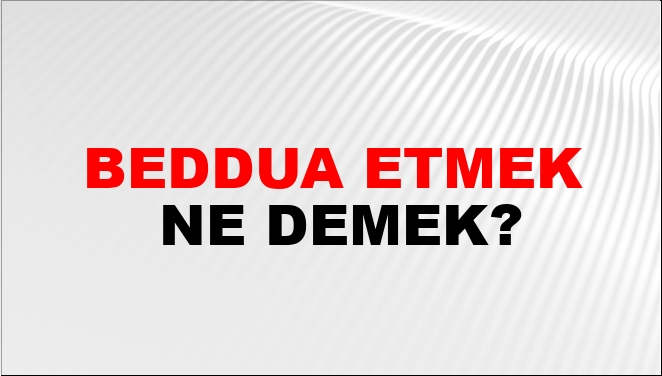 Beddua Etmek