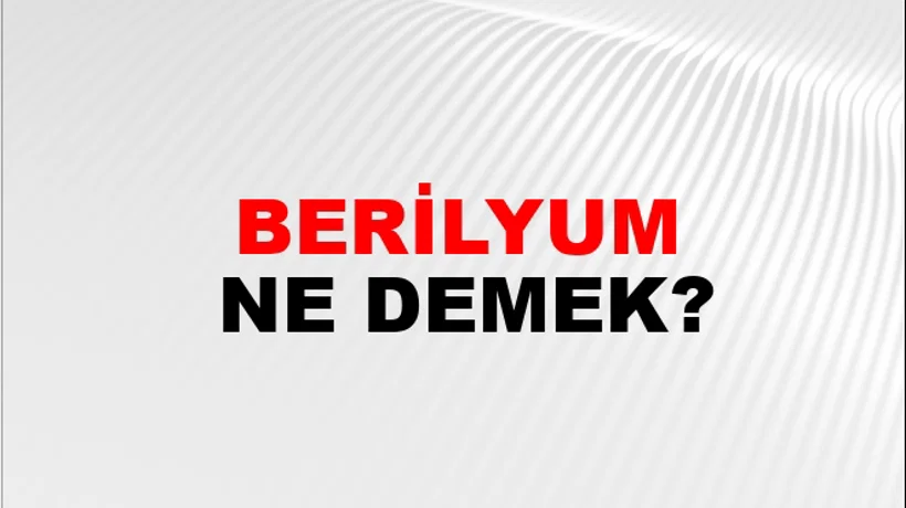 Berilyum Berilyum