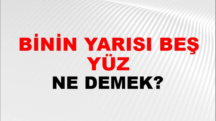 Binin Yarısı Beş Yüz (O da bizde yok) Binin Yarısı Beş Yüz (O da bizde yok)