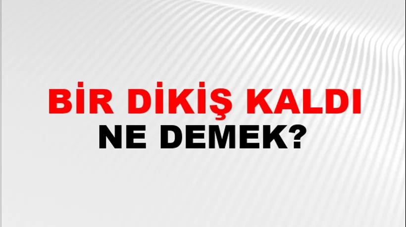 Bir Dikiş Kaldı Bir Dikiş Kaldı