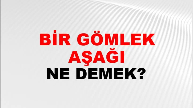 Bir Gömlek Aşağı Bir Gömlek Aşağı