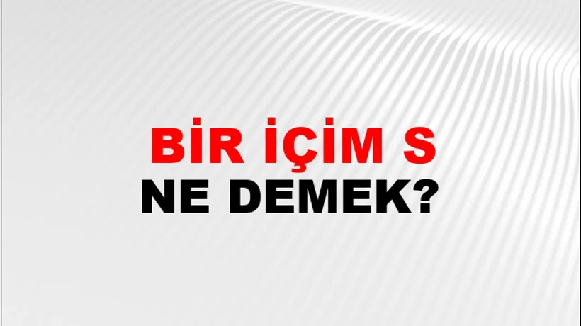 Bir İçim Su (Gibi olmak) Bir İçim Su (Gibi olmak)