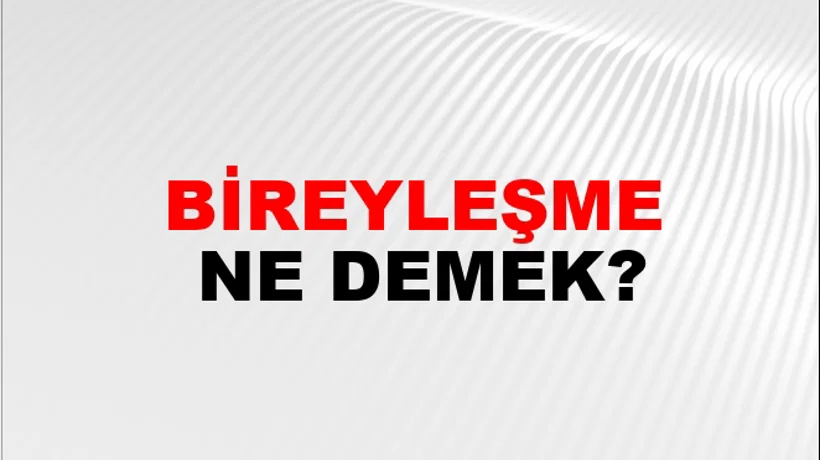 Bireyleşme Bireyleşme