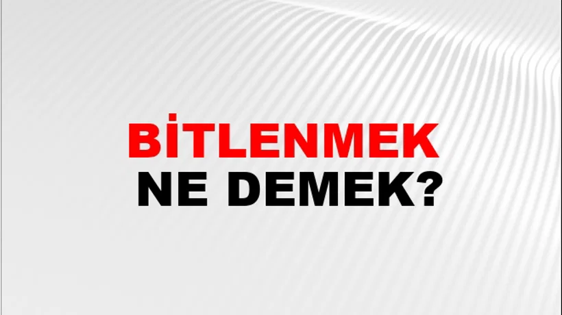 Bitlenmek Bitlenmek