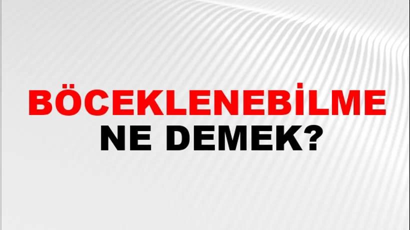 Böceklenebilme Böceklenebilme