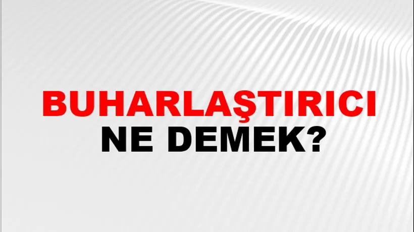 Buharlaştırıcı Buharlaştırıcı