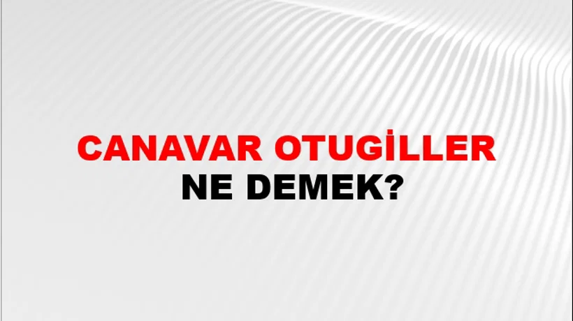 Canavar Otugiller Canavar Otugiller
