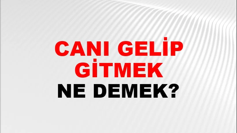 Canı Gelip Gitmek Canı Gelip Gitmek