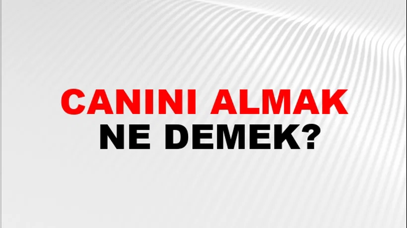 Canını Almak Canını Almak