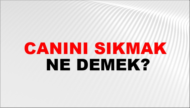 Canını Sıkmak