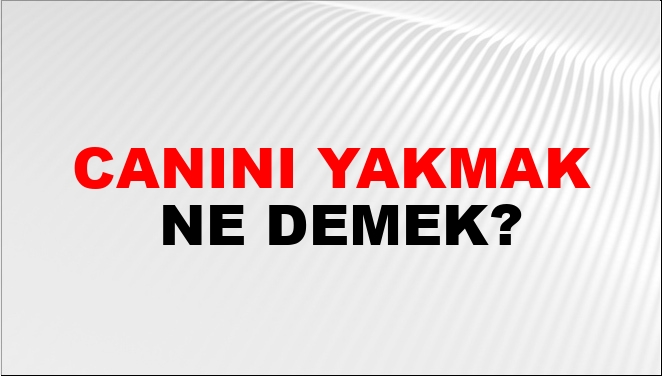 Canını Yakmak