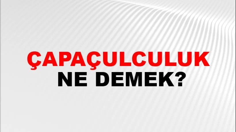 Çapaçulculuk Çapaçulculuk