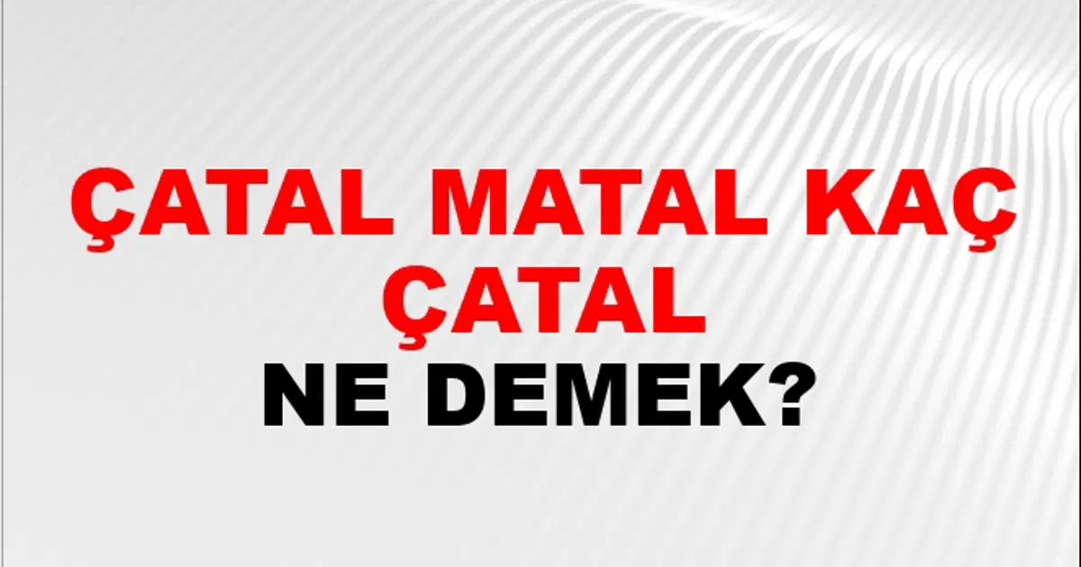 Matal Çatal Matal Kaç Çatal Ne Demek? Çatal Matal Kaç Çatal Kelimesinin TDK ...