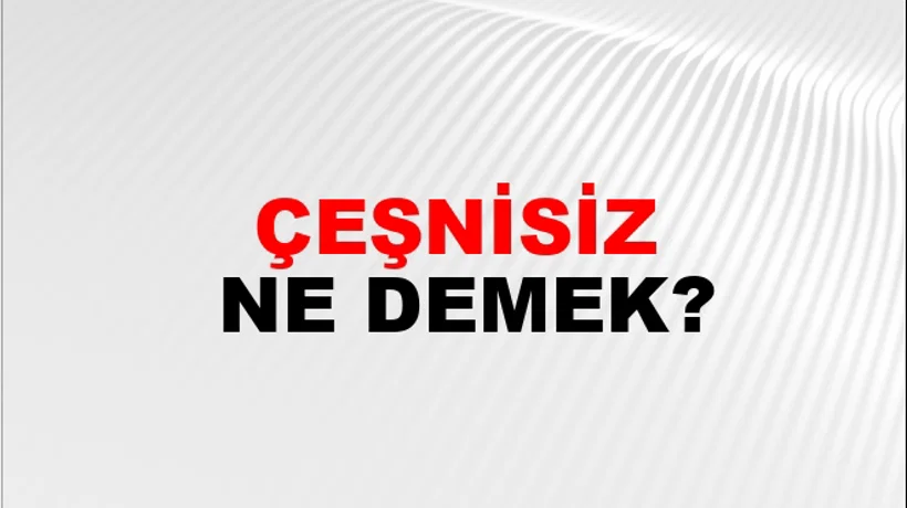 Çeşnisiz Çeşnisiz