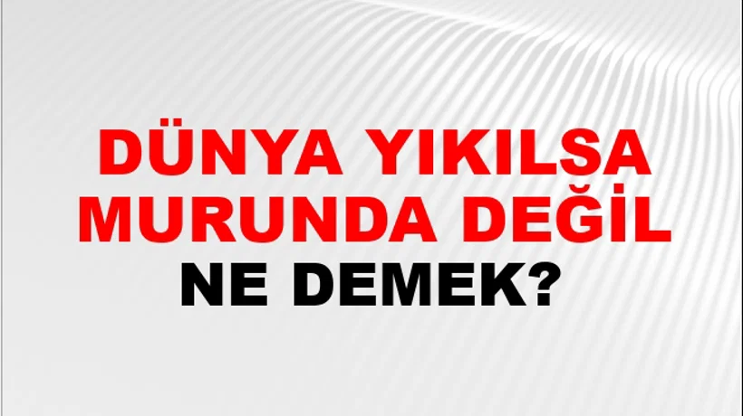 Dünya Yıkılsa Umurunda Değil Dünya Yıkılsa Umurunda Değil