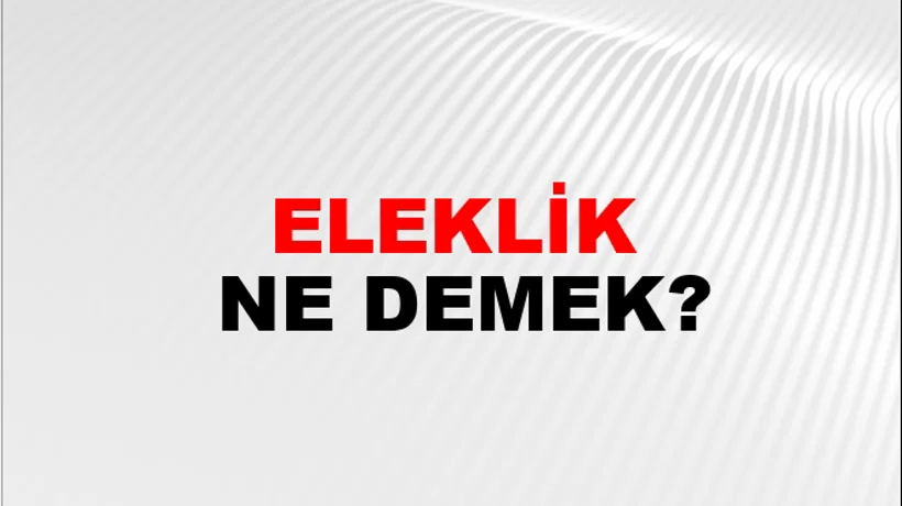 Eleklik Eleklik