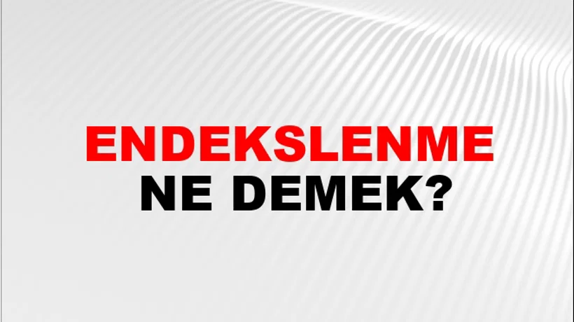 Endekslenme Endekslenme