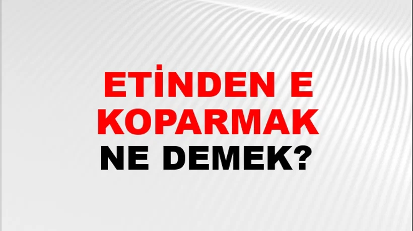 Etinden Et Koparmak (Veya kesmek) Etinden Et Koparmak (Veya kesmek)