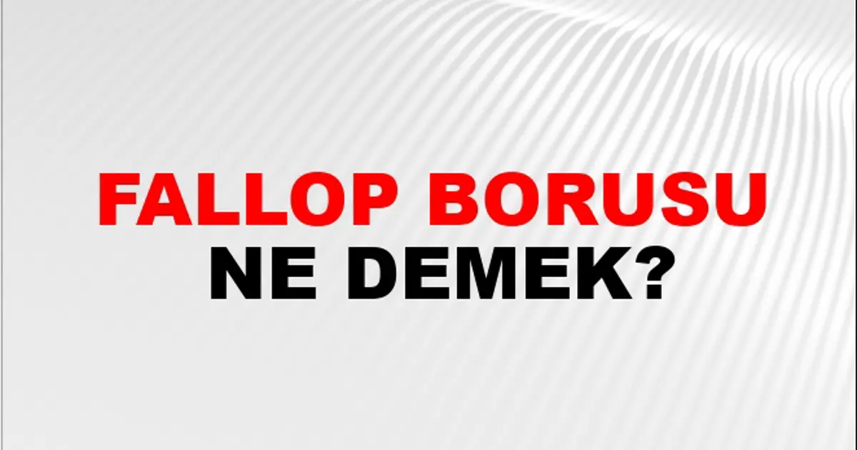 Fallop Borusu Nasıl Yazılır? | NTV Haber