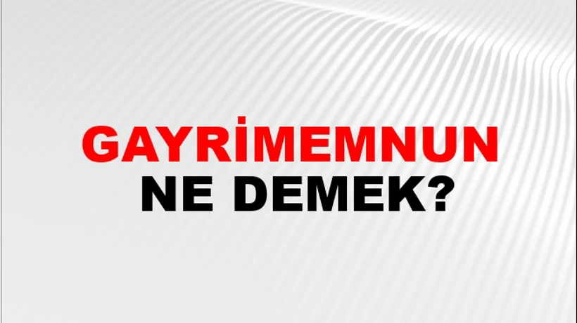 Gayrimemnun Gayrimemnun