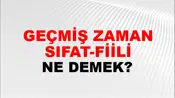 Geçmiş Zaman Sıfat-fiili