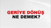 Geriye Dönüş