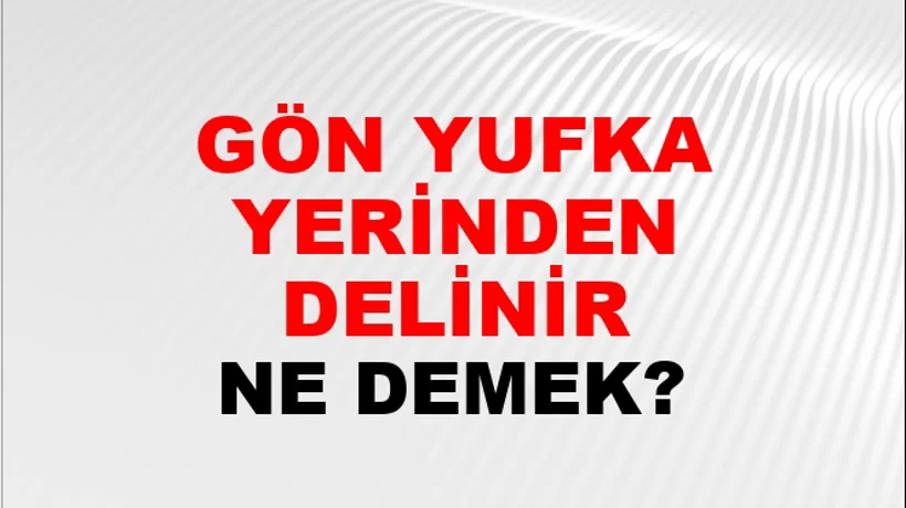 Gön Yufka Yerinden Delinir Gön Yufka Yerinden Delinir
