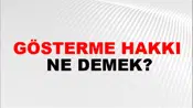 Gösterme Hakkı