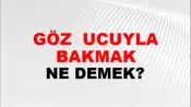 Göz (Veya gözünün) ucuyla bakmak
