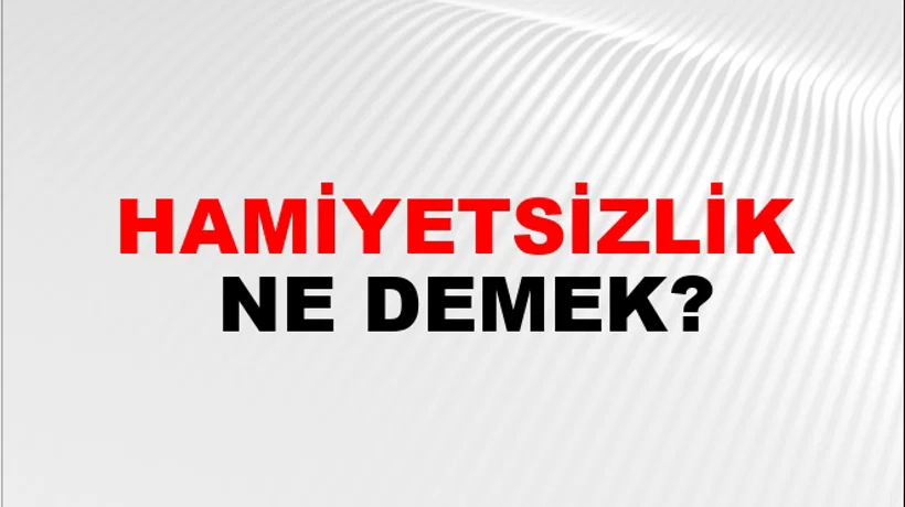 Hamiyetsizlik Hamiyetsizlik