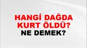 Hangi Dağda Kurt Öldü?