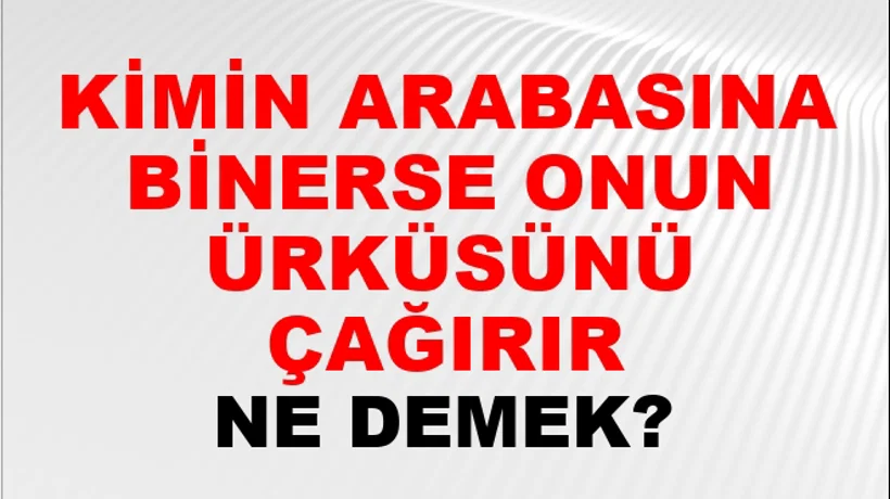Kimin Arabasına Binerse Onun Türküsünü Çağırır Kimin Arabasına Binerse Onun Türküsünü Çağırır