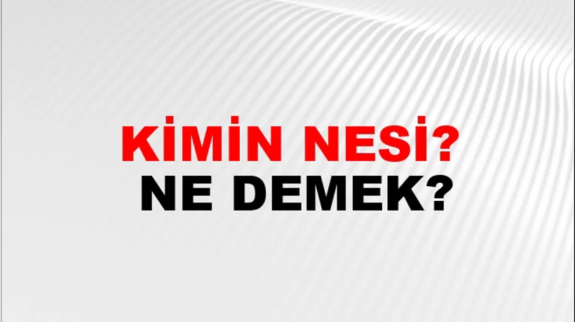 Kimin Nesi? Kimin Nesi?