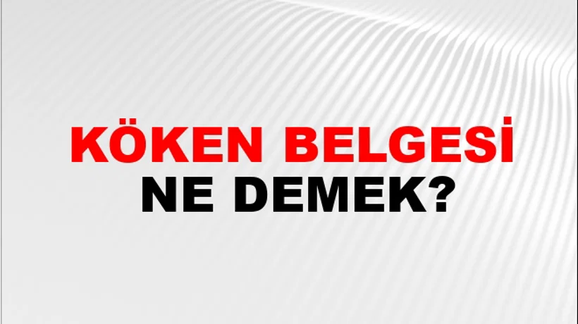 Köken Belgesi Köken Belgesi