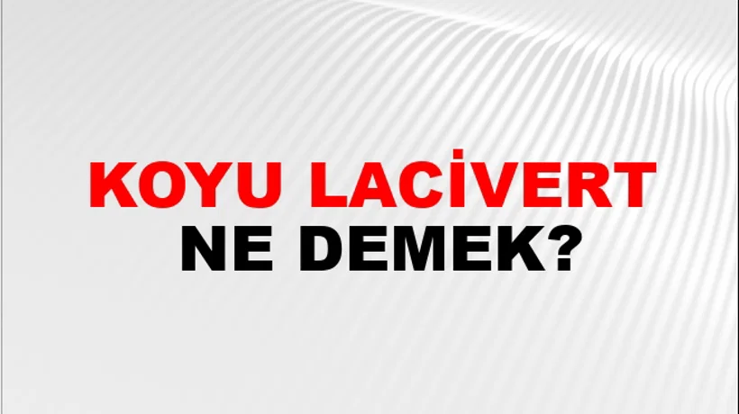 Koyu Lacivert Koyu Lacivert