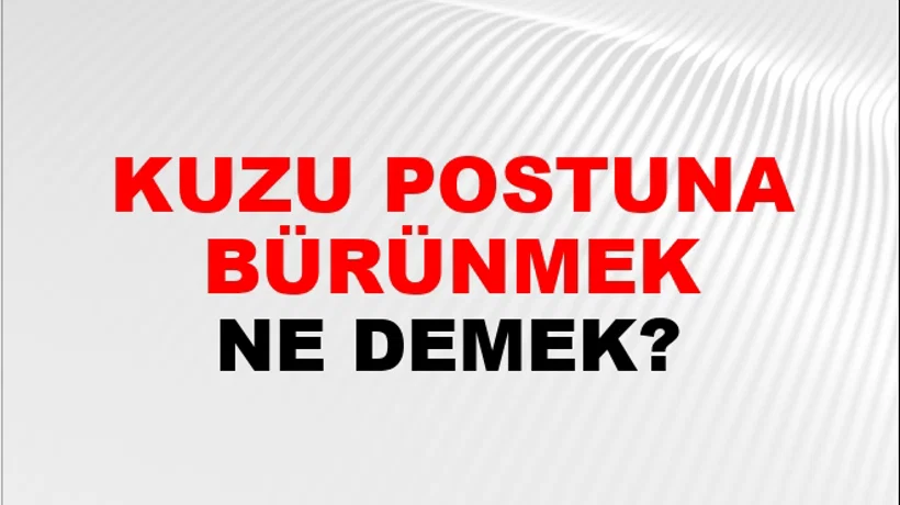 Kuzu Postuna Bürünmek Kuzu Postuna Bürünmek