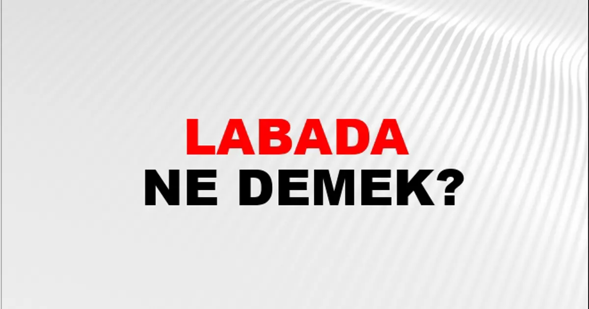 Labada Ne Demek? Labada Kelimesinin TDK Sözlük Anlamı Nedir? | NTV Haber