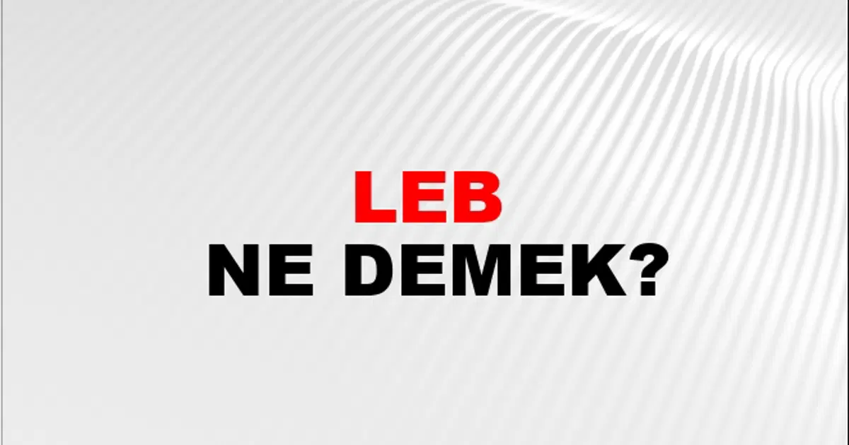 Leb Ne Demek? Leb Kelimesinin TDK Sözlük Anlamı Nedir? | NTV Haber